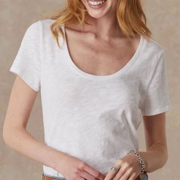 Sundance BUNDLE TWO Women's Ultimate Airy Slub T-Shirt, White, Size Large, NWT - Picture 4 of 5